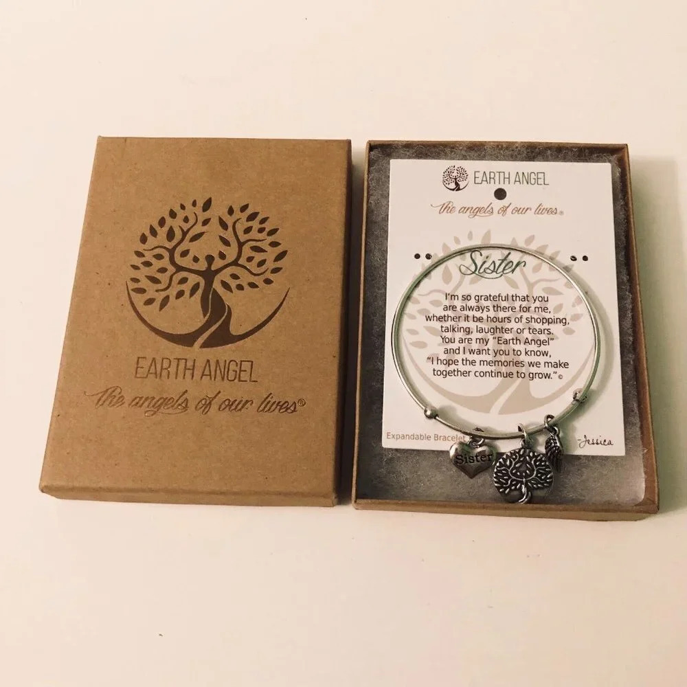 Earth Angel Angels Of Our Lives Sister Expandable Bracelet With Charms